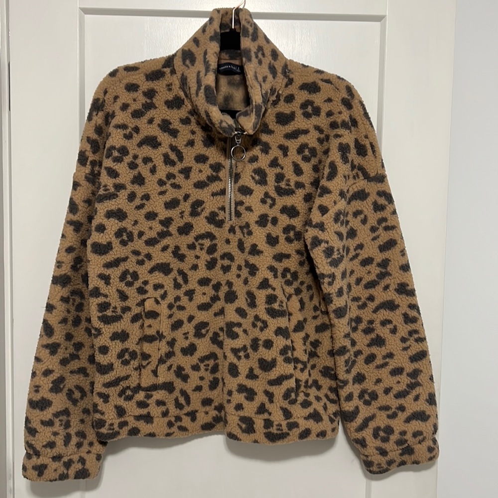 Abercrombie Leopard Zip Fleece
